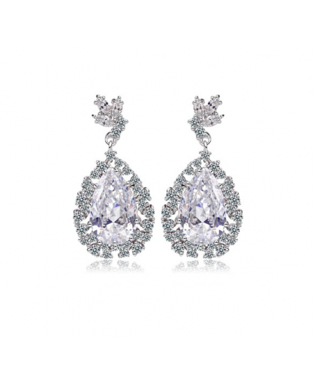 Luxusní visací naušnice Princess Diamonds se zirkony 