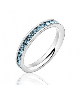 Krásný ocelový prsten Eternity se zirkony z chirurgické oceli (316L) 