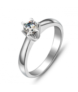 Krásný ocelový prsten se zirkonem z chirurgické oceli (316L) 