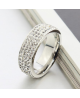 Luxusní ocelový prsten Crystal Pavé s bílými krystaly z chirurgické oceli (316L) 
