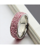 Luxusní ocelový prsten Crystal Pavé s růžovými krystaly z chirurgické oceli (316L) 