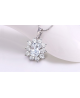 Luxusní rhodiovaný náhrdelník - řetízek a přívěsek Floral ve tvaru květiny se zirkony