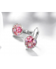 Nádherné visací náušnice Round Crystals s rakouskými krystaly - růžové