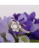 Rhodiovaný prsten Fleur ve tvaru květiny se zirkony