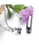 Stylový pánský ocelový náhrdelník - řetízek a přívěsek ve tvaru uzavíratelného oválného pouzdra (láhev)