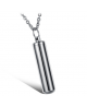 Stylový pánský ocelový náhrdelník - řetízek a přívěsek ve tvaru uzavíratelného oválného pouzdra (láhev)
