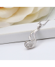 Rhodiovaný náhrdelník - řetízek a přívěsek Winged Heart ve tvaru okřídleného srdce se zirkony