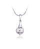 Rhodiovaný náhrdelník - řetízek a přívěsek Dangle Ball ve tvaru zavěšené koule se zirkony