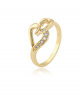 Pozlacený prsten Gold Heart se zirkony
