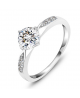 Luxusní stříbrný prsten se zirkony z pravého stříbra (925/1000)