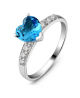 Luxusní stříbrný prsten ve tvaru srdce se zirkony z pravého stříbra (925/1000)