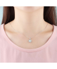 Stříbrný náhrdelník Heartlock - řetízek a přívěsek ve tvaru srdce se zirkony a opálem z pravého stříbra (925/1000)