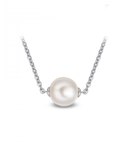 Ocelový náhrdelník  Solitare Pearl s perlou Swarovski - chirurgická ocel 316L