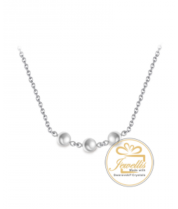 Ocelový náhrdelník Triple Pearls s perlami Swarovski - chirurgická ocel 316L