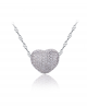 Stříbrný náhrdelník Diamond Heart - rhodiovaný přívěsek se zirkony a řetízek z pravého stříbra (925/1000)