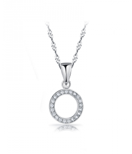 Stříbrný náhrdelník Micro Donut - řetízek a přívěsek  se zirkony z pravého stříbra (925/1000)