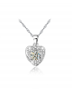 Stříbrný řetízek a přívěsek Heart Pave ve tvaru srdce se zirkony z pravého stříbra (925/1000)