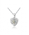 Stříbrný řetízek a přívěsek Heart Pave ve tvaru srdce se zirkony z pravého stříbra (925/1000)