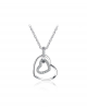 Stříbrný náhrdelník Sweet Heart - řetízek a přívěsek ve tvaru dvojitého srdce se zirkony z pravého stříbra (925/1000)