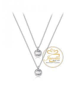 Ocelový náhrdelník Double Chatons s krystaly Swarovski - chirurgická ocel 316L
