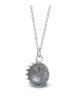 Ocelový náhrdelník Gemstone Crown s přírodním kamenem - chirurgická ocel 316L